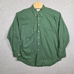 Vintage J Crew Oarsman Shirt Mens XL Green Button Down Cotton Casual Classic 90s